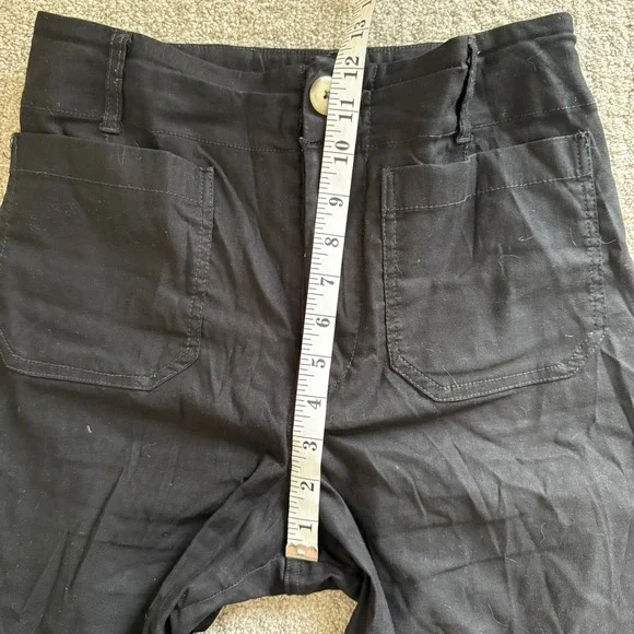 Maeve Colette Black Wide Leg Crop Linen Blend Pants 27 Minimal Coastal Career - Picture 5 of 10